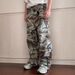 Men's Clothing Trendy Street Camouflage Overalls For Men And Women, Loose Silhouette, Piled Casual Denim Trousers, Worn And Pilled Straight Pants_mkmklike.com
