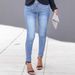 Slimming Effectiveness Women's Jeans High Waist Elastic Casual Long Pants Washed Out Slim Fit Denim Trousers For Ladies_mkmklike.com