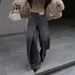 Women's Clothing Retro Deconstruction Style Reversible Jeans For Women Y2k High Street Design Lengthened Casual Wide Leg Pants Trend_mkmklike.com