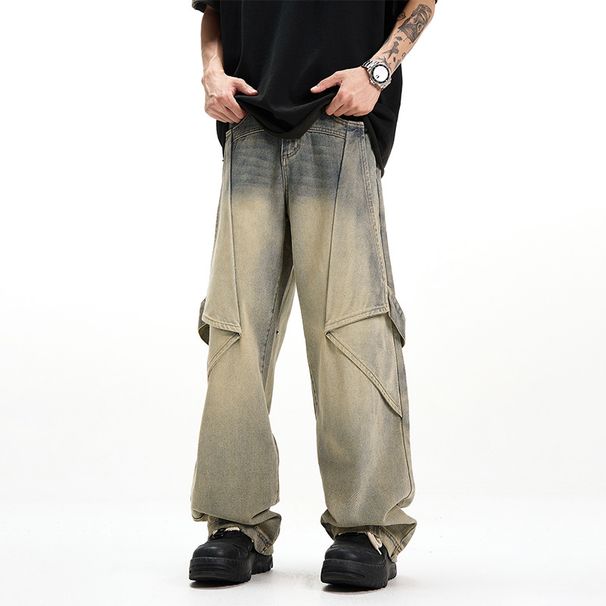 Nordmann American Retro Workwear Jeans For Men Loose Wide-Leg Draped Casual Pants Autumn Winter Vatile Cool Straight-Leg_mkmklike.com