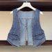 Chicco Summer Thin Women's Clothing 2025 New Denim High-end Korean Version Plus-size Sister Jacket Outerwear Small Vest One_mkmklike.com