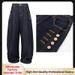 High End Men's Button Down Jeans Loose Fit Casual Raw Denim American Street Style Curved Trousers By Guangxi Fumian_mkmklike.com