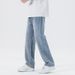Tencel Jeans Men's Straight Loose Harlan Trendy Brand Retro Washed Lyocell Drape Trousers Wide Legs American Style_mkmklike.com