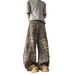 Men's Clothing Unisex Wide Leg Pants Street Style Patchwork Leopard Print Curved Blade Jeans Deconstructed Design_mkmklike.com