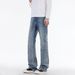 Retro Blue Jeans For Men, Autumn Style, American High Street, Loose Straight Leg, Whiskering Texture, Washed, Versatile Trousers._mkmklike.com