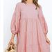 Women's 2023 Cotton and Hemp Lantern Sleeves Long Sleeve Spliced Loose Swing Dress_mkmklike.com