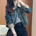 Chicco Spring And Autumn New Style Elegant Denim For Women, European Vintage Washed Small Size Jacket Top_mkmklike.com