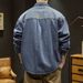 Men's Clothing Trendy Spring Denim Shirt Long Sleeve Loose Gray Workwear Casual Shirt Retro Jacket_mkmklike.com