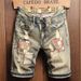 New Summer Vintage Washed Men Denim Shorts Casual Fashion Street Wear Ripped Hole Patches Distressed Male Straight Jeans Shorts_mkmklike.com