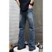 Nordmann American Retro Blue Jeans For Men, Loose Straight-Leg, Autumn Winter Style, Casual Pants, Trendy Brand, Stylish, Tall_mkmklike.com