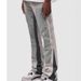Men's Denim Overalls Mid Waist Elastic Patch Workwear Blue Gray Cotton Flared Pants High Street Style Casual Sports_mkmklike.com