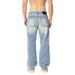 Men's Distressed Denim Jeans Straight Leg Streetwear Nightclub Monkey Whiskering Hand Stitched Ripped_mkmklike.com