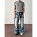 Vintage Washed Relaxed Straight Fit Blue Jeans For Men - Hip Hop Streetwear Casual Denim Pants (S-3XL)_mkmklike.com