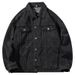 Shanggu Clothing American Fashion Brand Black Men's Loose And Trendy Cool Workwear Denim Jacket_mkmklike.com
