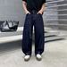 Unisex Classic Denim Wide-Leg Jeans – Oversized Straight Cut With Distressed Details (S-3xl) – Vintage-Inspired High Street Trousers_mkmklike.com