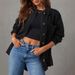 Women's Oversized Boyfriend Style Denim Jacket Long Sleeve Two Piece Design For European And American Markets Suitable_mkmklike.com