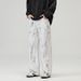 LKTM Men's Wear # American Distressed Dirty White Tie Dye Loose Jeans Men's High Street Dirtyfut Floor Pants_mkmklike.com