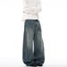 LKTM Men's Retro Patchwork Bamboo Pattern Jeans Trendy Wide Leg Pants For Men And Women Curved Design_mkmklike.com