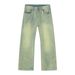 EF JEANS | 2024 New Product, Retro And Old Washed Ruffian Handsome Vibe Slightly Slim Straight Jeans Tide_mkmklike.com
