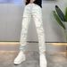 Ripped, Stylish, Light Colored Men's Jeans For Spring And Summer, Trendy And Versatile, Stretchy, Slim Fit, Youthful And Fashionable Brand Long Pants._mkmklike.com