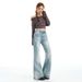 Women's Retro Low Rise Flared Jeans Stretchy Slimming Casual Fashion Office Lady Jeans For Autumn And Winter_mkmklike.com