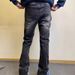 American Cleanft Washed Slim Fit Flared High Street Vibe Style Black And Gray 517 Jeans For Men And Women_mkmklike.com