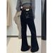 Women's High-Rise White Embroidered Flared Jeans – Vintage 70s Bell Bottom With Boho Stitching & Non-Skinny Fit For Spring_mkmklike.com