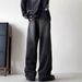 Men's Washed Straight-Leg Jeans – Oversized High Street Denim Pants With Drawstring Waist (M-5xl)_mkmklike.com