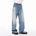 Men's Clothing Summer New Products Retro White Washed Pattern Design Drape Straight Jeans_mkmklike.com