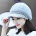 Hot Sale New Women Beret Hats Fashion Winter Warm Rabbit Fur Knitted Beanie Ladies Female Casual Fleece Berets Cap bonnet hiver_mkmklike.com