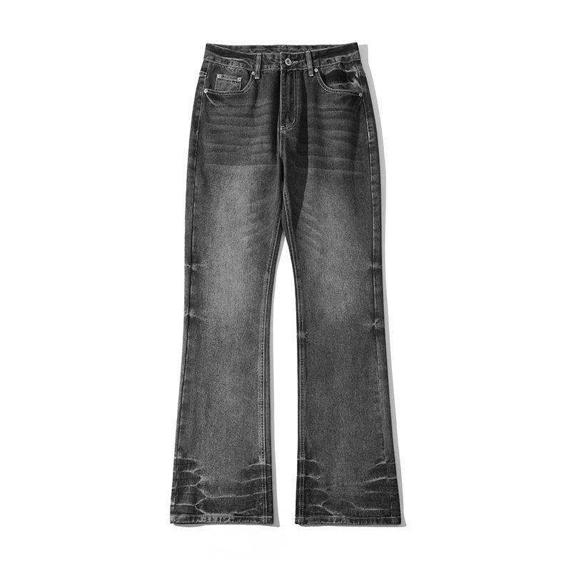 Men's Premium Cotton Blend Bootcut Jeans – Classic Straight-Leg With Stretch, Vintage Wash & Mid-Rise Comfort For Casual Wear_mkmklike.com