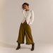 Women's Flared Cropped Lace Trim Denim Jeans - High Waisted Wide Leg Comfort Stretch Pants For Casual Streetwear_mkmklike.com