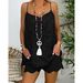 Women's temperament elegant sleeveless drawstring ruffled hollow camisole shorts suit_mkmklike.com