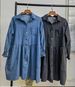 ELLE South Korea Dongdaemun Spring New Design Heart Button Loose Puff Shirt Style Denim Dress_mkmklike.com