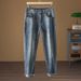 Simple Slim Fit Men's Jeans Trendy Comfortable Stretchy Fashionable Versatile Slimming Straight Leg Pants_mkmklike.com