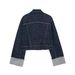2023 Autumn New Women's Rolled Sleeve Denim Jacket Straight Long Pants_mkmklike.com