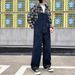 Pure Vintage American Style Distressed Deck Workwear Overalls Men's Summer Washed Straight Jeans Trendy Brand_mkmklike.com