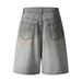 Men's Clothing Retro Washed Distressed Ink Splashed Jeans High Street Personality Loose Wide Leg Shorts_mkmklike.com