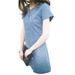 Spring/Summer Oversized Women's Clothing, Chubby Mm, Medium Length, Slim Fit, Fashionable Short Sleeved Denim Dress_mkmklike.com