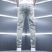 Men's Trendy Brand Slim Fit Stretch Pants Korean Style Washed Retro Ripped Jeans Casual Autumn Clothing_mkmklike.com