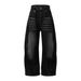 Men's Clothing Washed Distressed Patchwork Jeans Men's Niche High Street Scimitar Pants Loose Trousers_mkmklike.com