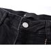Unisex High-Waist Flared Jeans, Matte Black With Asymmetric Frayed Details, Y2K Summer Streetwear_mkmklike.com