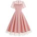 Women's Clothing mesh love Valentine's Day waist dress ladies retro dress _mkmklike.com