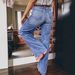 Fashionable European And American Cross-border Solid Color High-waisted Pleated Vintage Denim Flared Pants, New Summer_mkmklike.com