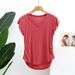 Chicco Modal V-Neck Short Sleeve T-Shirt For Women Summer Casual Sports Solid Color Loose Slimming Thin Base Shirt Top_mkmklike.com