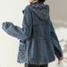 Women's Loose Large Size Denim Short Jacket with Hood Fashionable Korean Style Spring Autumn Waisted Casual Top_mkmklike.com