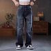 Men's Heavyweight Straight Leg Jeans Classic American Fit Casual Denim Pants Relaxed Versatile Streetwear Everyday Essential_mkmklike.com