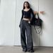 Minghai American Style Washed Leopard Print Jeans Women, Loose Slimming Floor-Length Pants, New Casual Long Trousers For_mkmklike.com