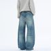 Men's Retro Washed Whisker Texture Curved Jeans American Style Unisex Baggy Wide Leg Trousers_mkmklike.com