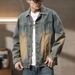 232 # Large Spring New Product American Yellow Mud Cowboy Men's Loose Trendy Brand Collar Jacket_mkmklike.com
